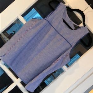 J. Crew Blue Linen Sleeveless Top